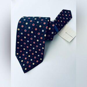 BVLGARI Bulgari Necktie 100% Silk Navy Men's Italy